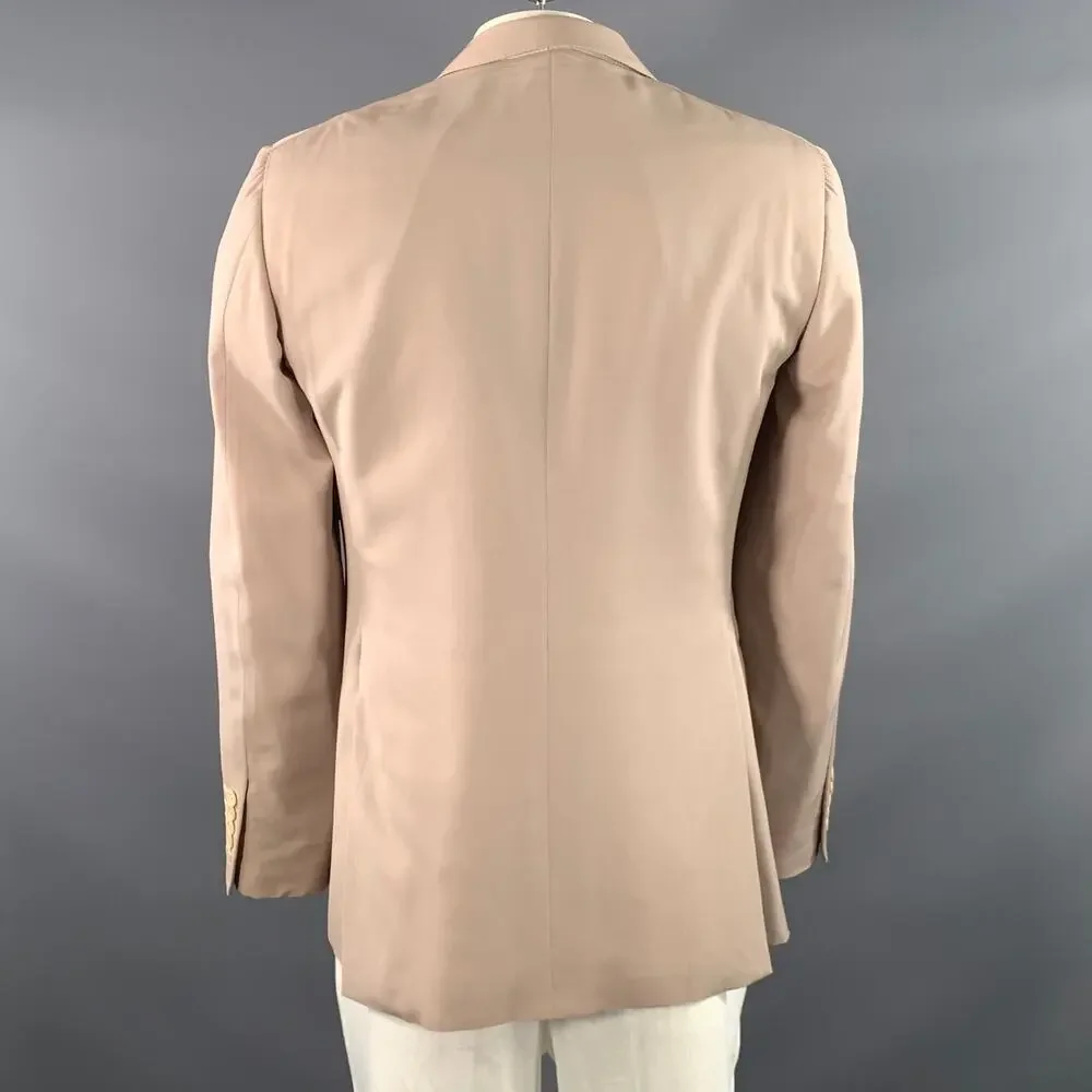 GUCCI Chest Size 42 Khaki Solid Wool Notch Lapel Sport Coat